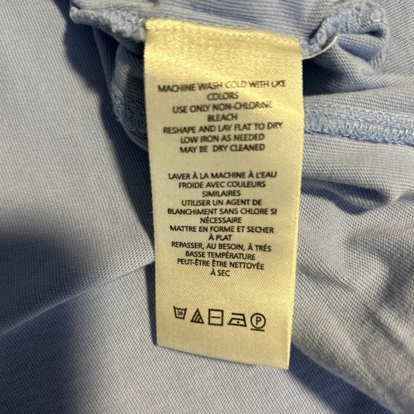 by Anthropologie Blue Top XL Oversized Boxy Short‎ Tiered Sleeves Lightweight - Picture 5 of 8